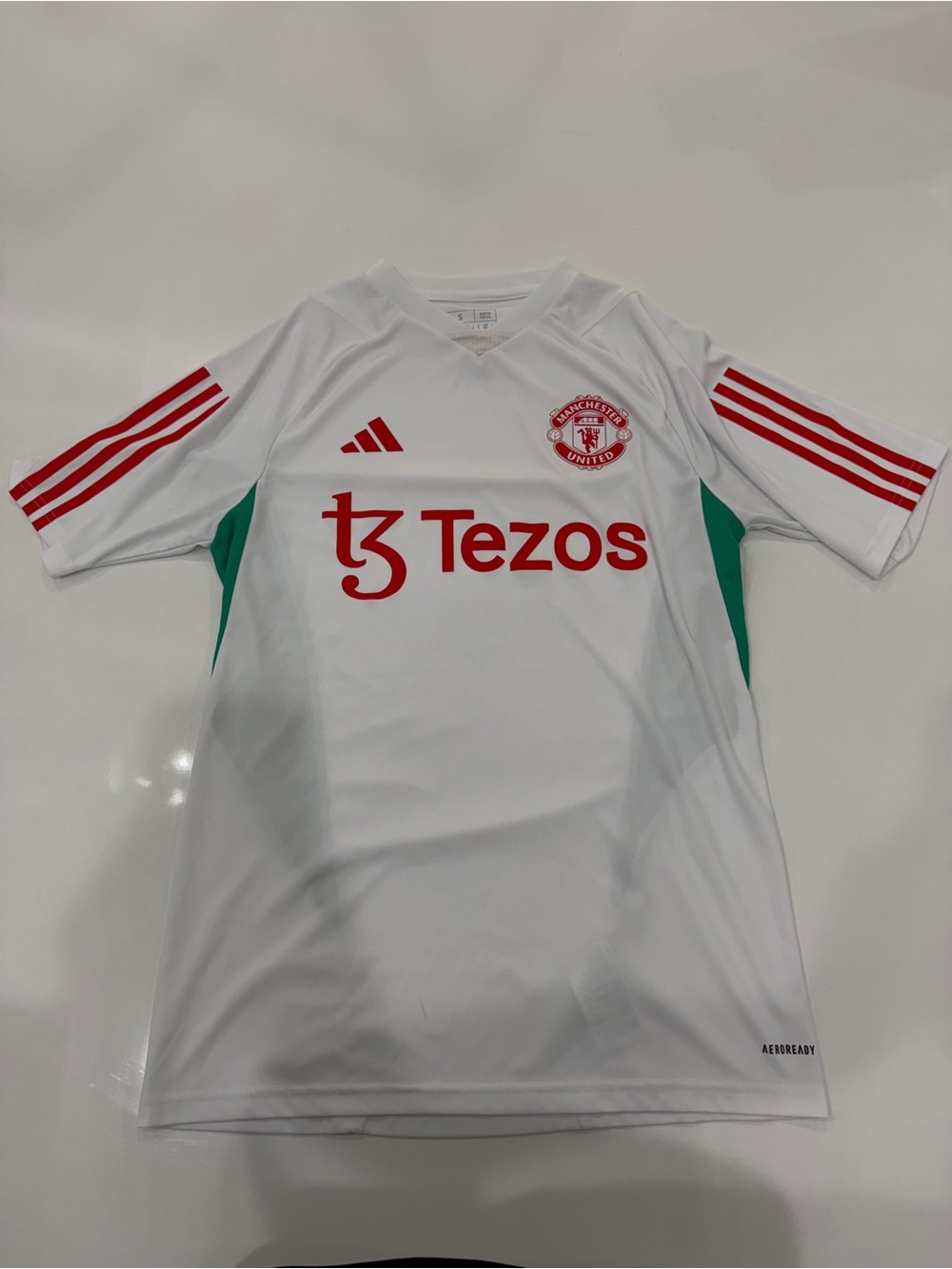 adidas White Manchester United Away Jersey with Red Accents